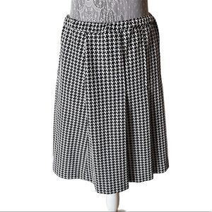 Vintage Russ Houndstooth Print Pleated Skirt